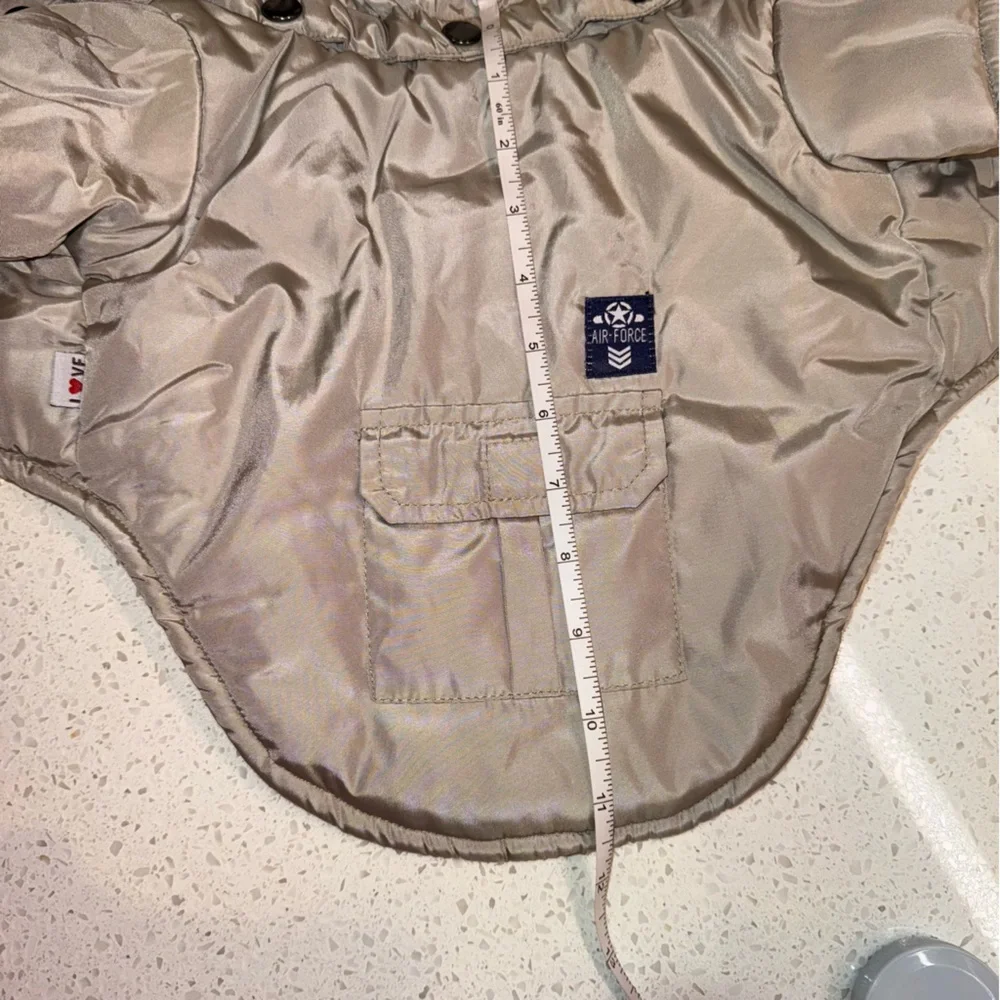 Stylish Tan Dog Jacket with Faux Fur Trim - size S (up to 10 lbs) NWOT